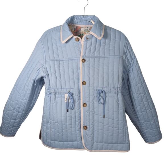 Derek Lam 10 Crosby NEW Pia Reversible Quilted Jacket Tangerine Multi XS - Picture 2 of 13